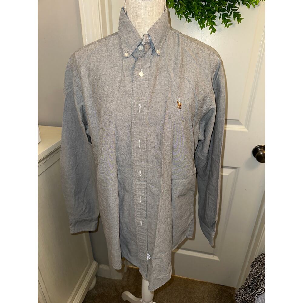 Polo Ralph Lauren Men’s Grey Broadcloth ShirtSize 16 x 34 Preppy Classic Iconic
